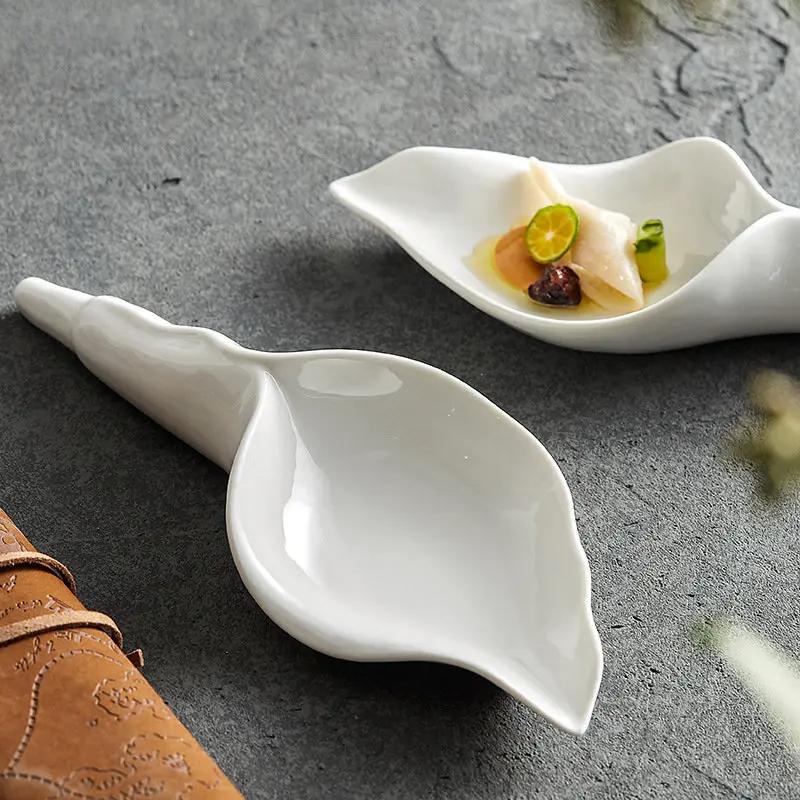 Flower Ceramic Dinner Plate Decorative Tableware Dessert Plates Sashimi Disc Sushi Plate Cold Dishes Snack Plates Bowl tray