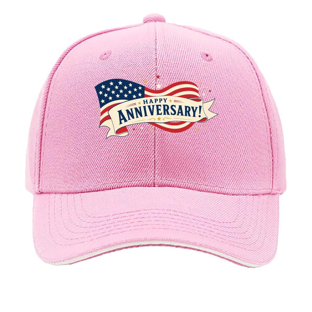 Patriotic Ribbon Stars Anniversary G Sandwich Baseball Cap Sun Cap Outdoor Workouts Hat