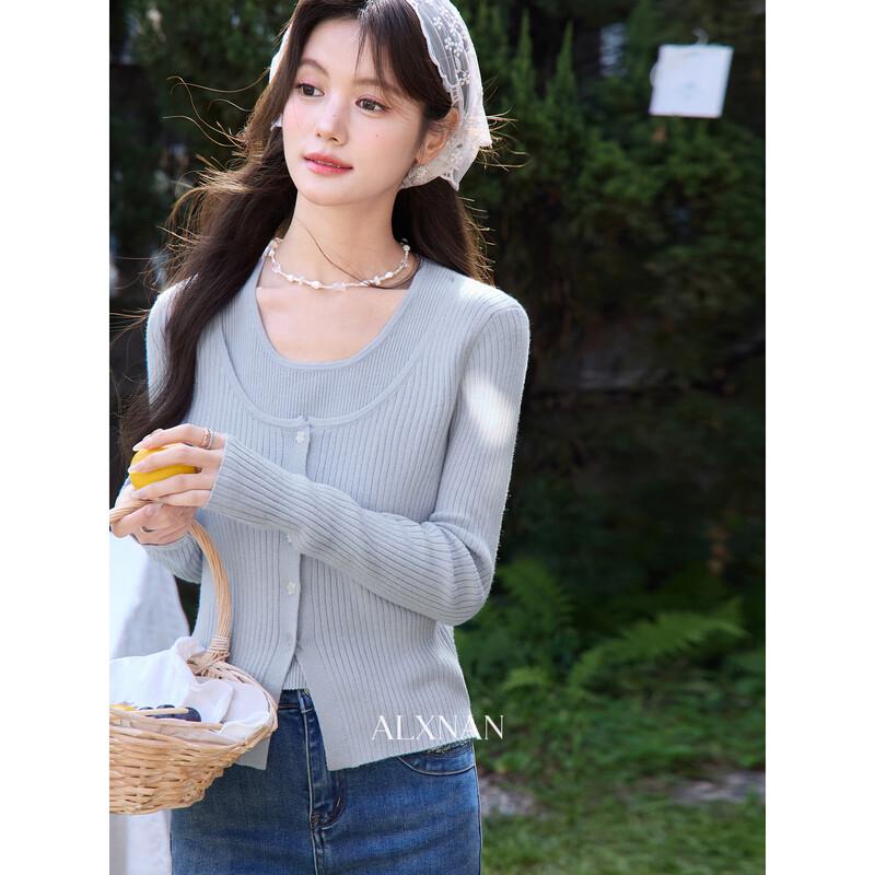 

Women s Layered Look Knit Cardigan Top M