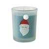 Green Christmas Candle With Santa Claus Motif
