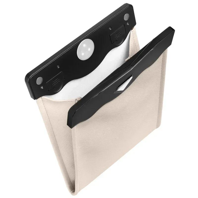 Car Trash Can Front-Row Hanging Garbage Bin Pu Leather Foldable Storage Co-Pilot Trash Bag Auto Organize Interior Accessories