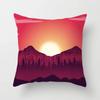 Office Living Room Home Pillowcase Car Ornaments Illustration Sunset Landscape Print Pillowcase