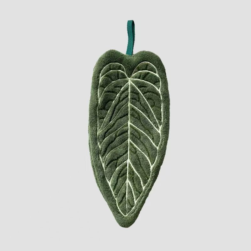 Plant Leaf Hand Towel, Hanging Type Kitchen Bathroom,Portable Towel Rag Water Suction Cleaning Plant Handkerchief Towels