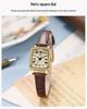 Gedi Elegant Women's Vintage Square Dial Quartz Watch
