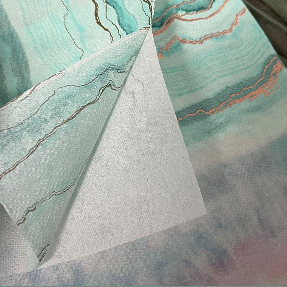 2 Packs Party Supplies 2-Ply Ocean Printed Napkins Soft Paper Disposable Tissue Rose Gold Foil Placemats Holiday Decoration