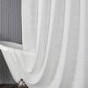 Waterproof Polyester Woven Fabric Shower Curtain White Flocking Shower Curtains for Bathroom Bathtub Bathing Cover with Hooks
