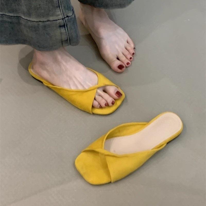 Sanfte Fee coole Hausschuhe süßer Wildleder eleganter Knick floraler Urlaub Strand Zehensandalen