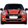 Car Styling Hood Bonnet Stripes Sticker Trunk Rear Engine Cover Vinyl Decal Stickers For Mini Cooper R56 R57 F55 F56 Accessories (Black-White)