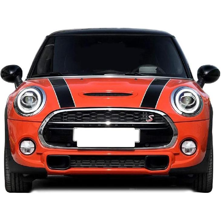 Car Styling Hood Bonnet Stripes Sticker Trunk Rear Engine Cover Vinyl Decal Stickers For Mini Cooper R56 R57 F55 F56 Accessories (Black-White)
