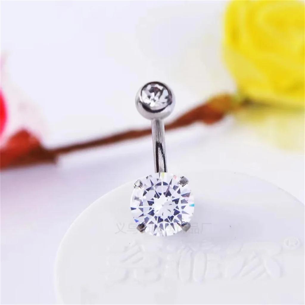 7Pcs Stainless Steel Zircon Navel Ring Set Beach Body Piercing Jewelry Gift For Women