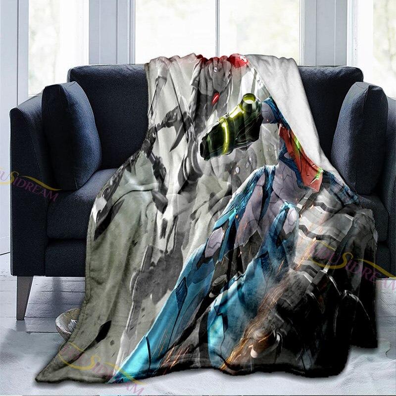 3D Printed METROID Super Warm Microfiber Knight Blanket for Kids Siesta Leisure Coverings Adult Gift Sofa Chair Bed Office