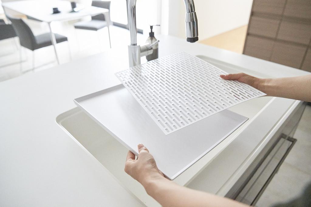 Yamazaki Jitsugyo Wide Glass & Mug Stand White Approx. W42.5 X D30.7 X H1.5cm Tower Drainer Glass Stand 3328