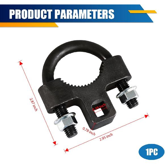 1 PC Car Steering Wheel Inner Ball Head Rudder Wrench, U-shaped Tooth Pressure Non-slip Structure Metal Rocker Arm Detach Installation Tool, Vehicle