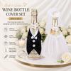 2Pcs/set Romantic Wine Bottle Cover Black/White Wedding Bottle Dress  Wedding Anniversary Party