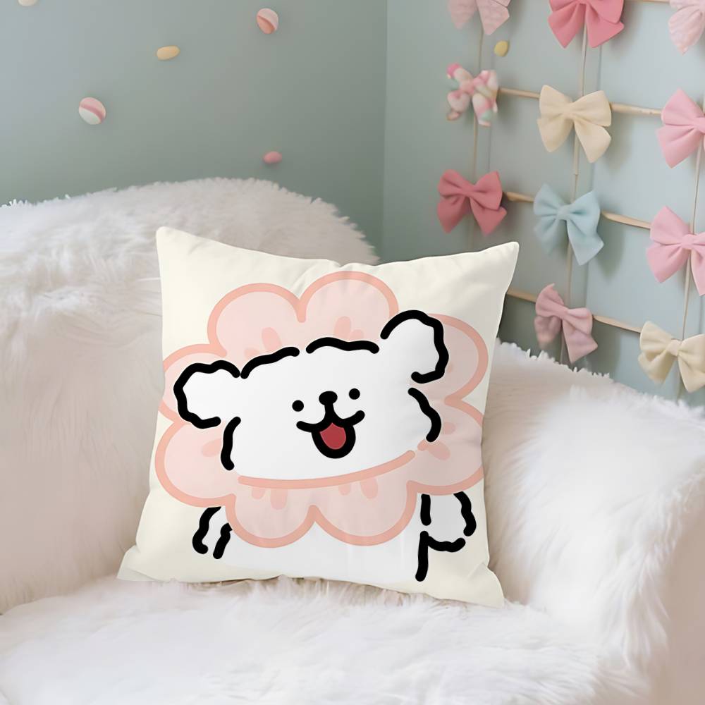 Cute MMaltese Case Plush Fabric Soft Pillowcase Double Sided Print Cushion Cover Household Gifts