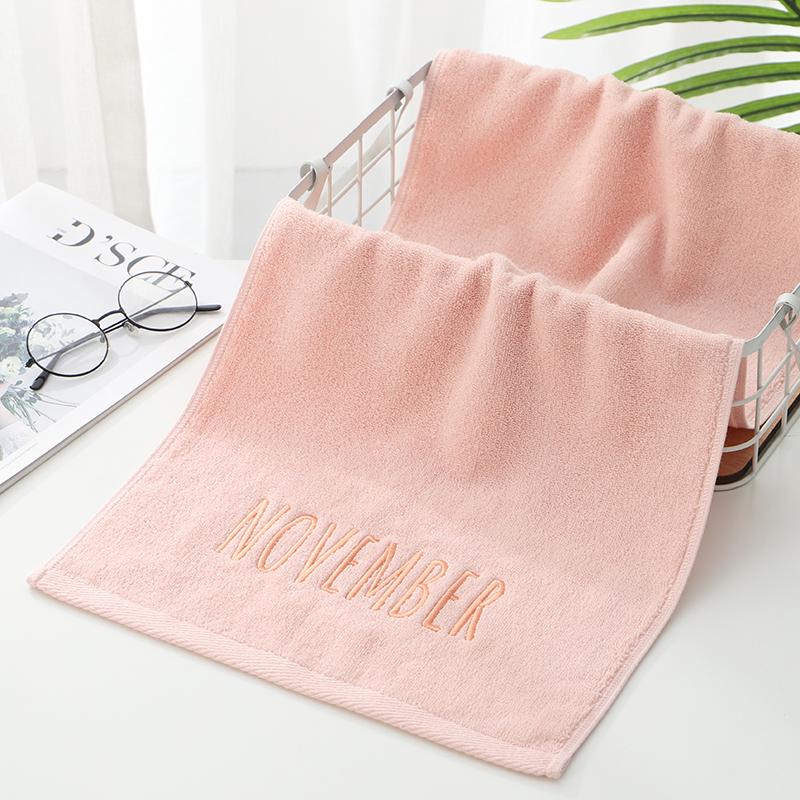 Embriodered Letters Face Towel Pure Cotton Soft Rectangle Towels Good Absorption Simple Creative Kids Adults for Home Bathroom