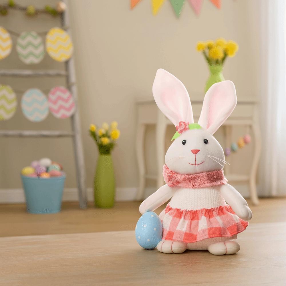 Cute Easter Rabbit Ornaments Plush Cartoon Rabbit Doll Easter Decorative Rabbit Easter Party