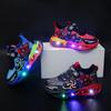2025 Spider-Man Boys' Leather Light-Up Soft Sole Athletic Shoes for Spring & Autumn
