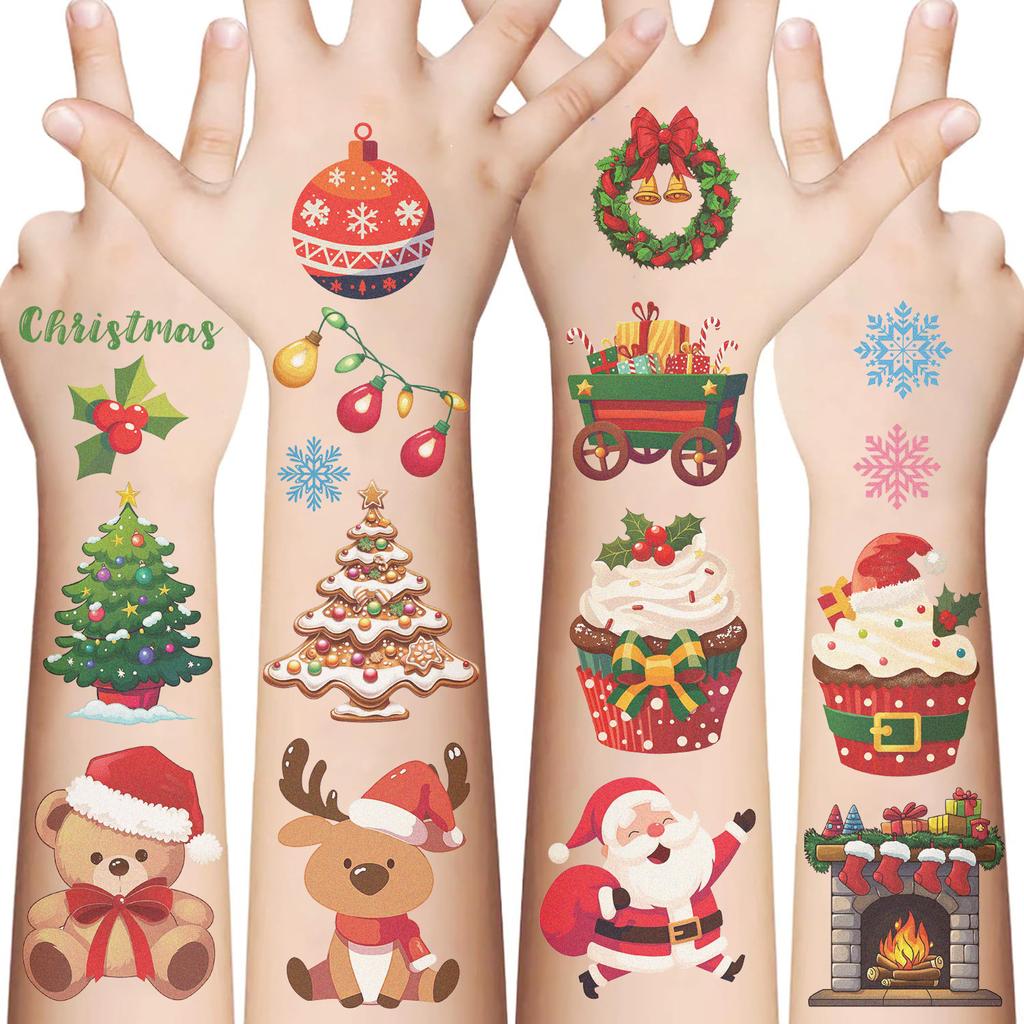 Popular Christmas Tattoo Stickers Waterproof Holiday Party Party Children's Disposable Tattoo Stickers