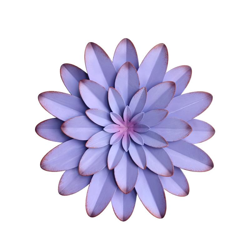 Nordic Wrought Iron Pendant Artificial Flower Wall Decor Ornament Iron Art Wall Hanging Crafts Living Room Home Decoration