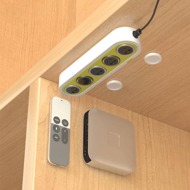 Round Magnetic Remote Control Power Strip Hook - Minimalist Adhesive Hook for Kitchen & Balcony.