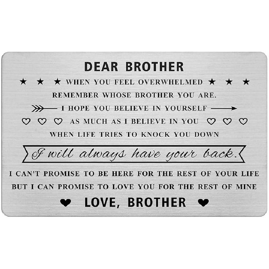 Jzxwan Brother Valentines Day Card Gifts from Sister, to My Brother Birthday Wedding Card from Sister, Personalized Father s day Gift for Brother Brother from Brother