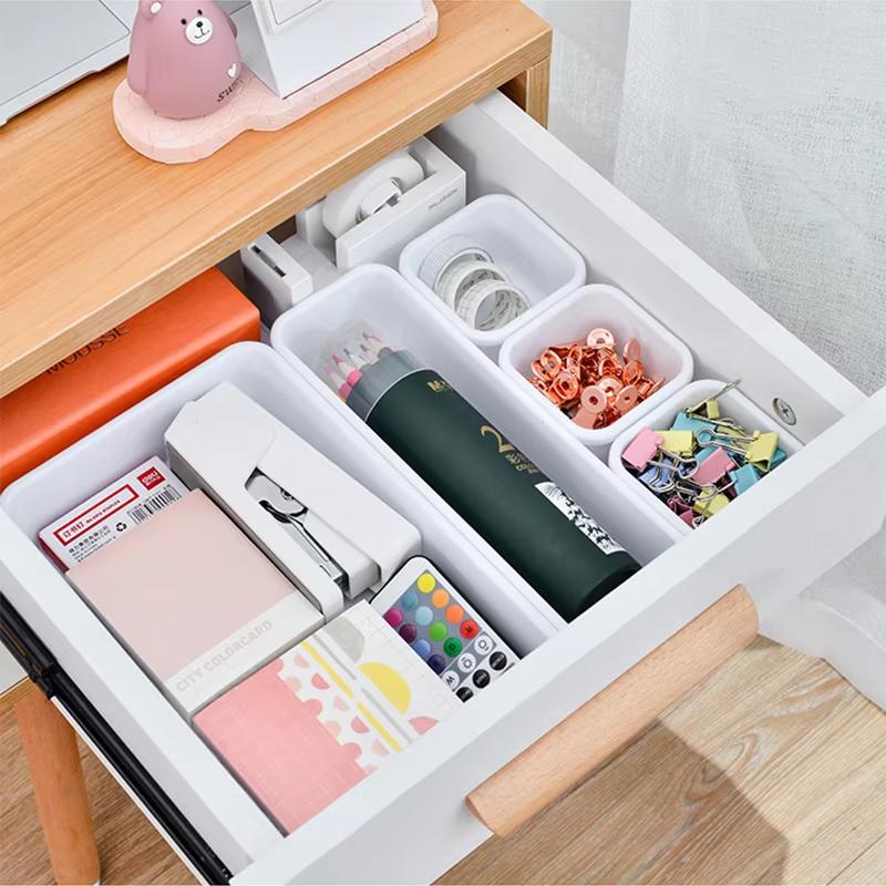 8 teile/satz Einstellbare Schublade Organizer Box Tabletts Make-Up Kosmetik Kleinigkeiten Teiler Halter Küche Badezimmer Schrank Schmuck Box