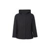 Solid Color Zipper Hooded Jacket Women Outerwear Black 460893-09