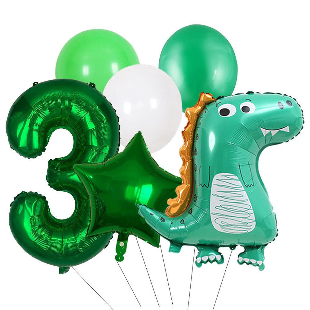 Crown Green Dinosaur Balloon Set for Children's Birthday Party Scene Decoration and Arrangement