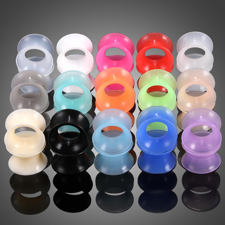 2 Stück Silikon Ohrstöpsel und Tunnel Ohrpiercings Ohrstecker Verschraubter Ohrdehner Ohr-Expander Körperschmuck Piercings