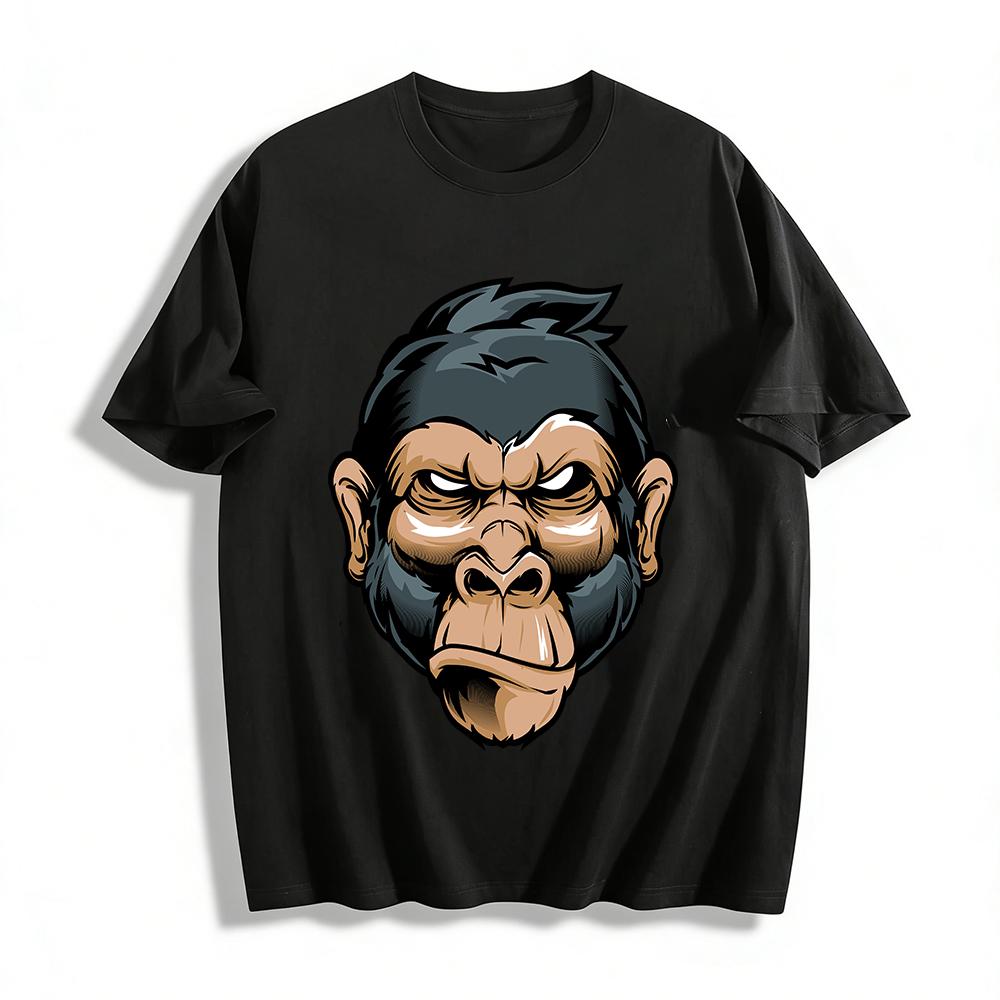 Fierce Glare Gorilla Trendy Print Casual T-Shirt Pure cotton T-shirt XXS