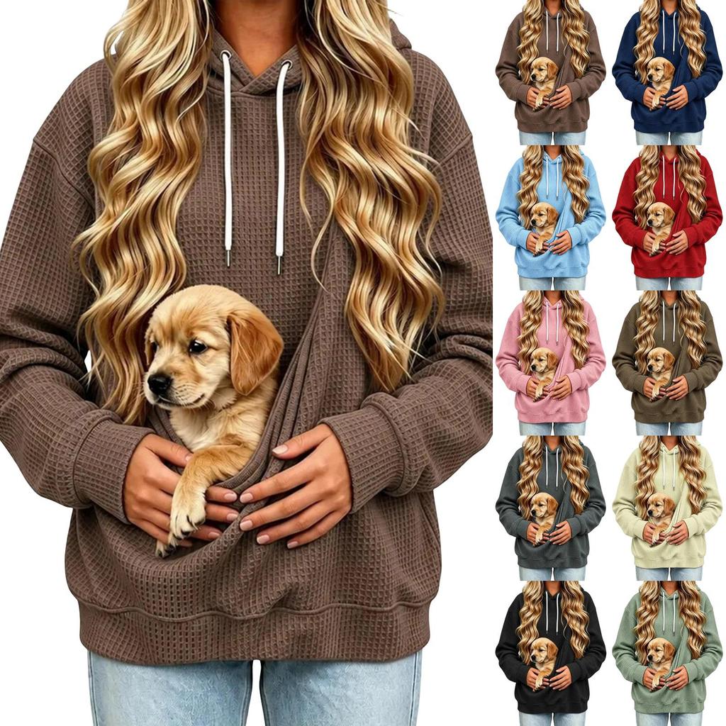 Women's Hoodie, Loose Fit Long Sleeve Color Hooded Sweatshirt