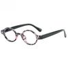 1 Set 6 Pcs High Quality Reading Glasses Oval Splicing Retro Style Far Sighted Glasses for Men Women