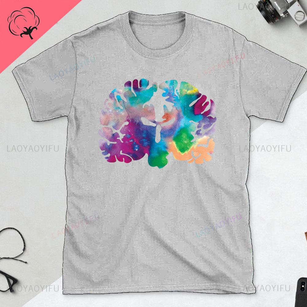 Funny Part of The Brain Color Chart High Quality Tshirt Neurology Print Harajuku Unisex Summer Short Sleeve Gift Tshirt Tops