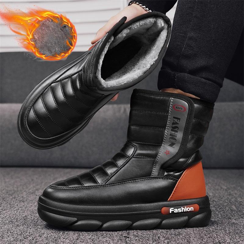 Pánské sněhule Vodotěsné Zimní Teplé Kotníkové Boty pro Muže Protiskluzové S Podšívkou z Kožešiny Krátké Kotníkové Boty Lehké Venkovní Atletické Turistické Vycházkové Boty