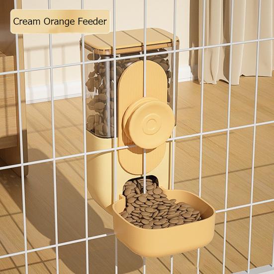 

Підвісна клітка для домашніх тварин, миска для корму, пластикова автоматична годівниця для домашніх тварин, диспенсер для води для собак, котів, кроликів A жовтий