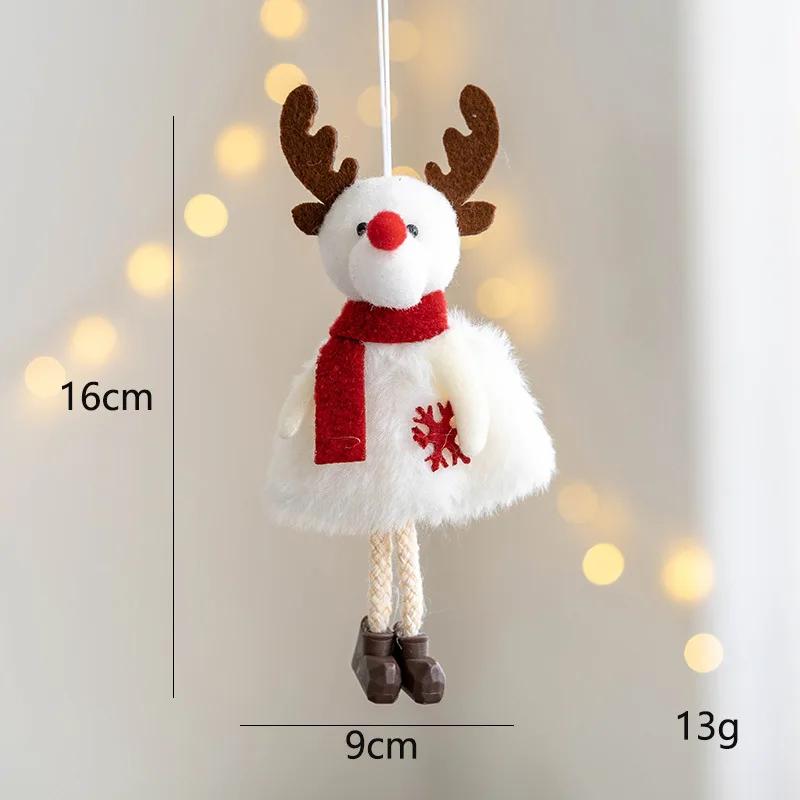 Weihnachtsdekoration Plüsch Engel Mädchen Puppe Anhänger Weihnachtsbaum Hängende Ornamente Plüsch Weihnachtsmann Schneemann Engel Anhänger Dekor Geschenk Spielzeug