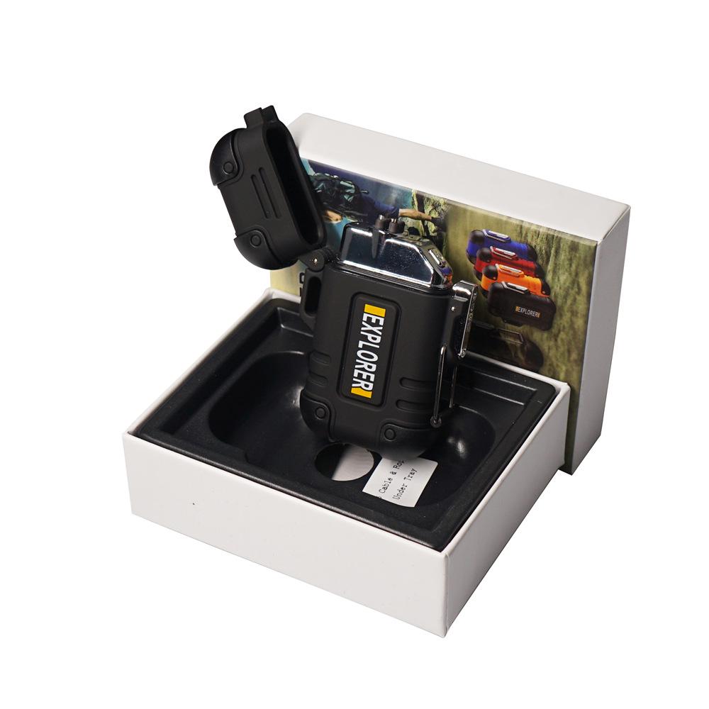 Outdoor Camping Waterproof Windproof Type-C Rechargeable Lanyard Lighter F37