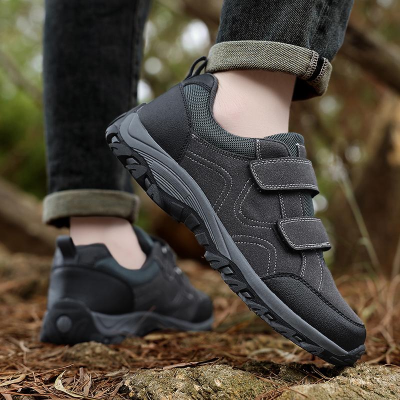 New Designers Style Men's Sneakers Waterproof Leather Hiking Shoes Men Fashion Outdoor Trekking Tourism Shoes Non-slip Male Shoe