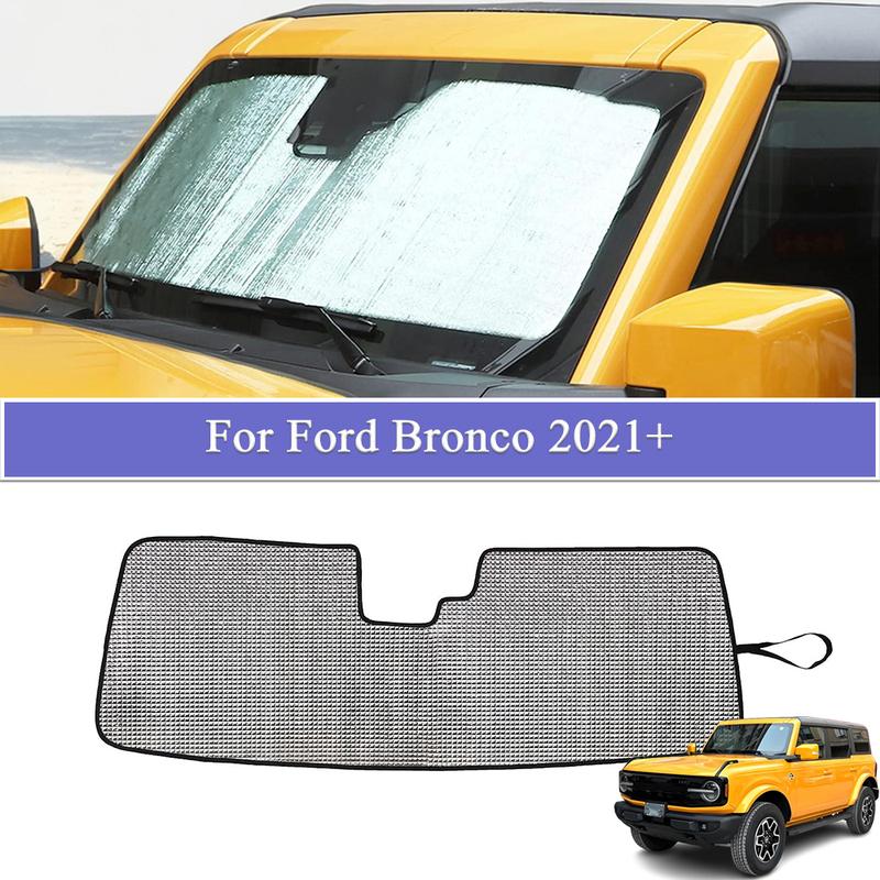 Front Windshield Sunshade for Ford Bronco 2/4-door -2026 UV Blocker Sun Visor Foldable Car Interior Protective Accessories