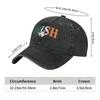 Irish Flag Clover Baseball Denim Cap Retro Washed Outdoor Casual Unisex Adult Polyester Hat