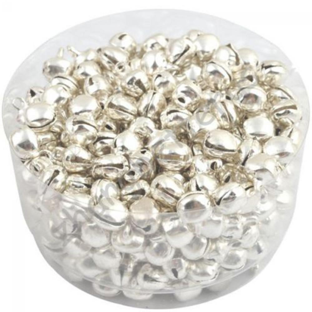 100 pcs Xmas Colorful Iron Beads Christmas Jingle Bells DIY Jewelry 8x6 mm