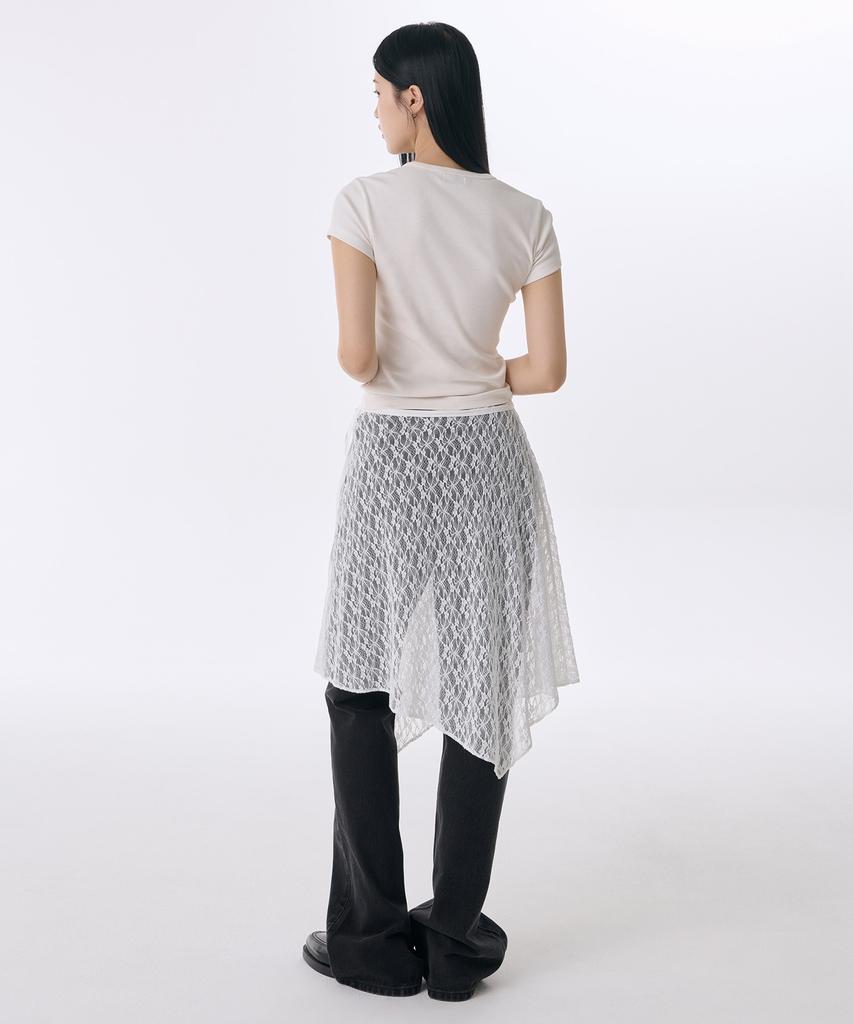 Musinsa Standard Woman Women'S Lace Layered Wrap Skirt [White]
