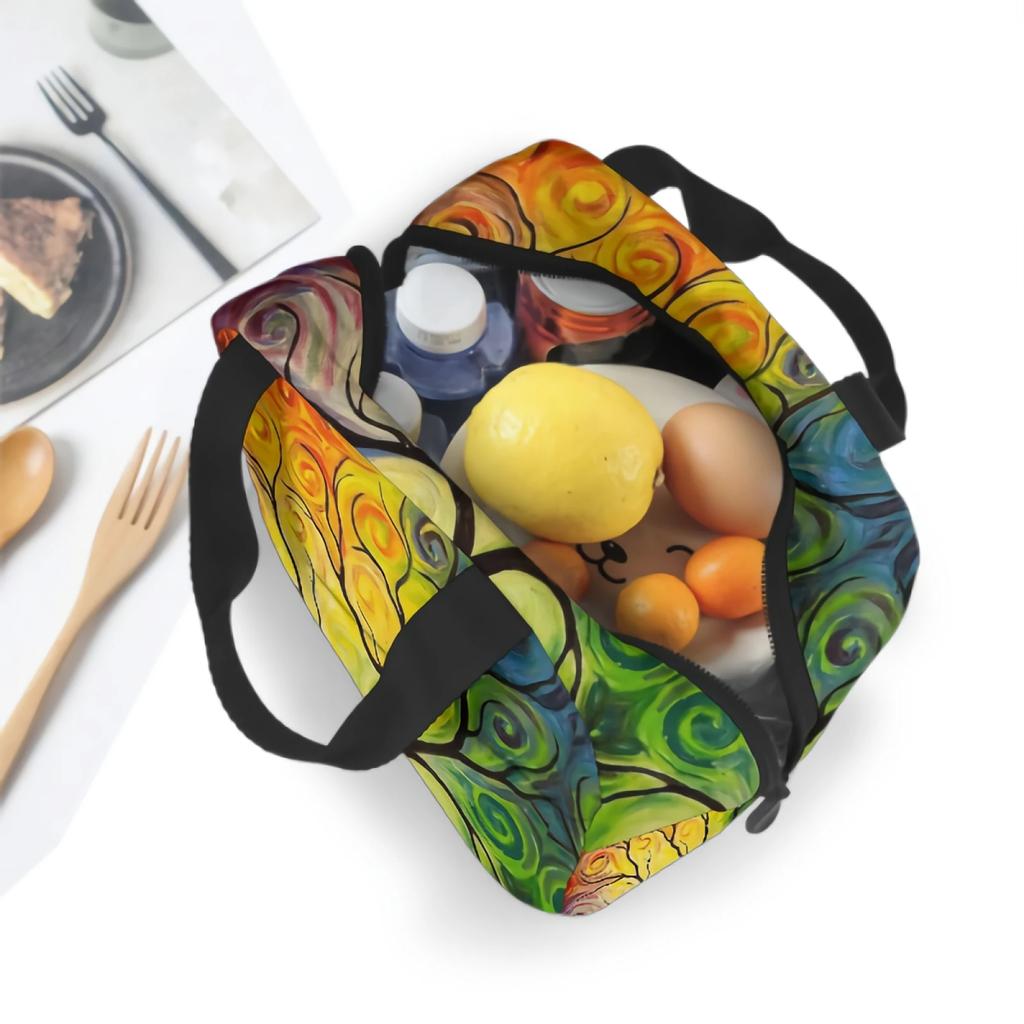 Rainbow Tree of Life Lunch Bag Adult Tote Bag Reusable Lunch Box Container For Women Men School Office Work