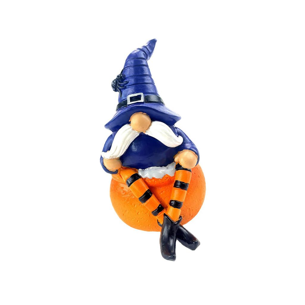 Halloween Pumpkin Gnomes with Witch Hat Resins Figurine Festives Decoration For Indoor and Outdoor Party Garden Decors