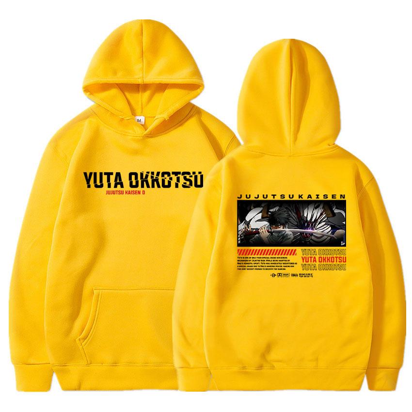 Anime Jujutsu Kaisen Mikina Vtipná Grafická Mikina Yuta Okkotsu Nadměrná Mikina s Kapucí Dlouhý Rukáv Pánské Dámské Oblečení