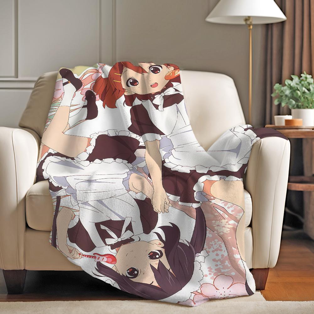 Music anime K K ON! Blanket For Sofa Office Bed Plane Travel Sleep Read Relax Camping Soft And Warm