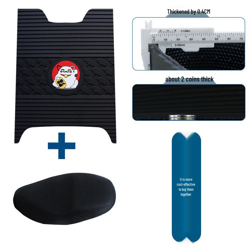 Honda U-Be+ Rubber Foot Mats: Waterproof, Sun-Blocking, Dirt & Wear-Resistant Motorcycle Pedal Pads.
