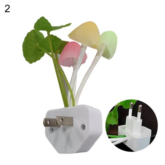 US EU zásuvkový adaptér LED noční lampa Discolor Light Sense Control Mushroom Lamp