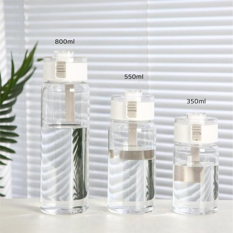 1pcs Portable Water Cup Sports Fitness Large Capacity Plastic Cup Transparent Cup Outdoor Travel Office Essential Water Bottle